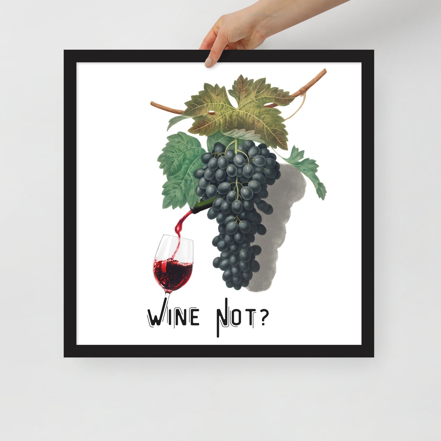 Wine Not Black Framed Poster